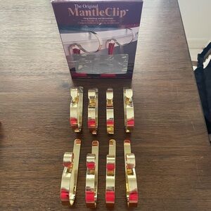Christmas Stocking Holder gold 2 Boxes =8 the original Mantle Clips
